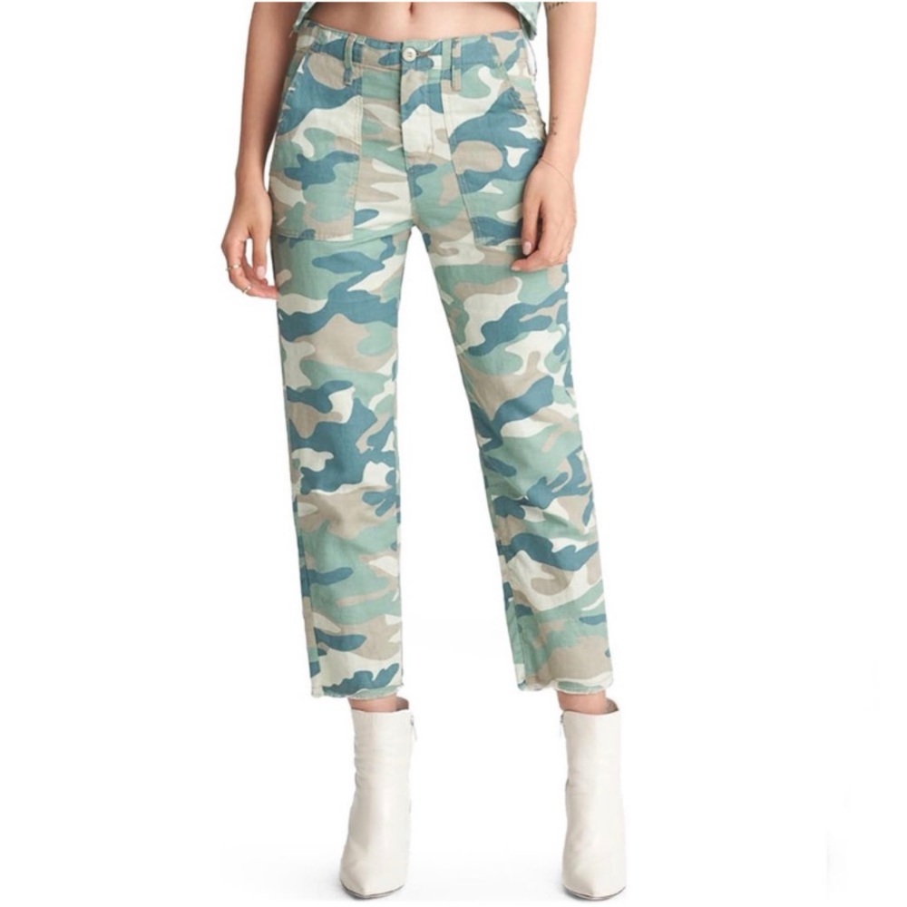 MOTHER NWT The Shaker Camouflage Linen Blend Pants 26